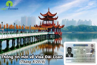 Thông tin mới nhất về visa Đài Loan (Tháng 8/2018)